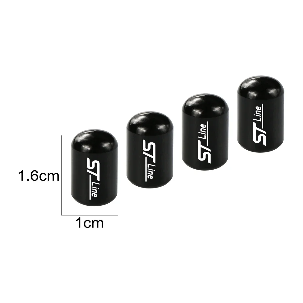 4PCS Car Wheel Tire Valve Stem Caps Auto Accessories For Ford ST Fiesta Focus Mk2 3 4 Edition Mondeo Fusion Ecosport Explorer