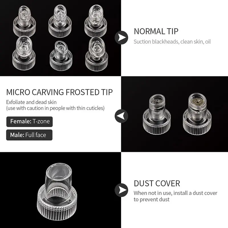 Wholesale Replacement Head 9pcs for H202 Water Oxygen Generation 2 Hydro Dermabrasion Plastic Tips jet Peel Hydrafacial Sets