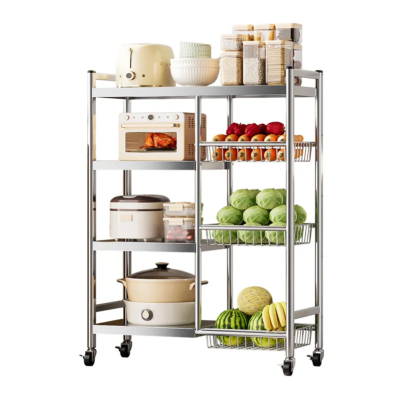 

Multifunctional, vegetable, storage, rack floor, removable, multi-layer basket shelf