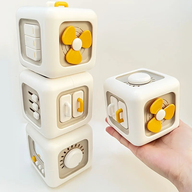 6 ด้าน Busy Box Interactive การเรียนรู้ของเล่นปุ่มสีสัน Levers สวิทช์สําหรับชายหญิงคริสต์มาสของขวัญทนทานขี้เล่น