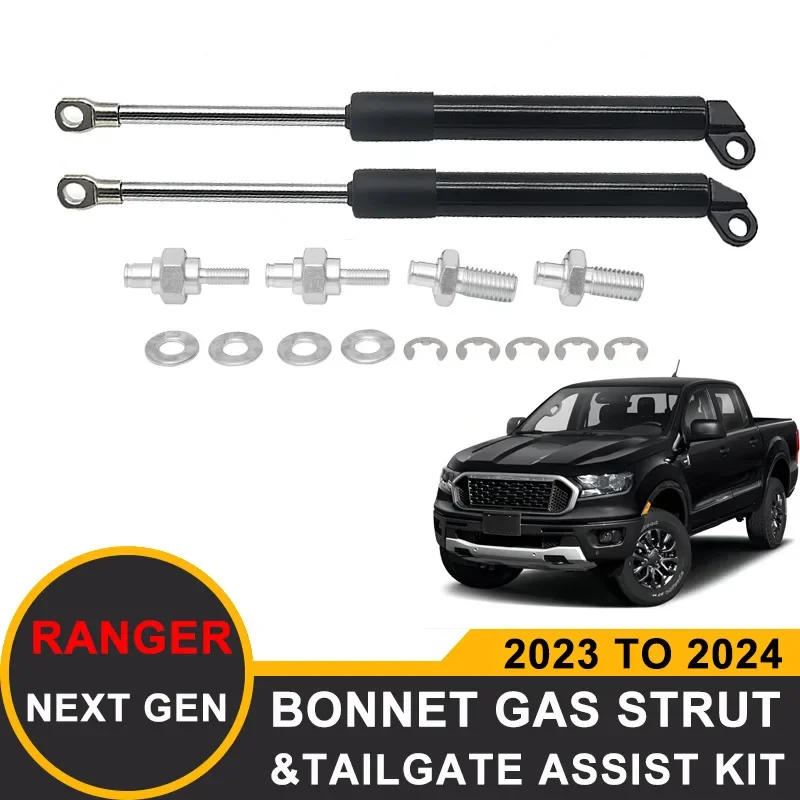 

For Ford Ranger T9 PX4 Pickup 2023-2024 Rear Tailgate Assist Shock Slow Down Damper Gas Strut Lift Support Next-Gen Car Tuning