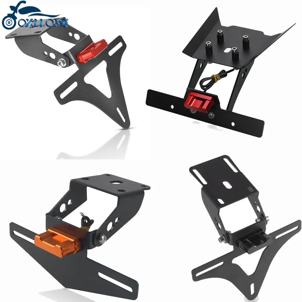 

For RC390 Duke 125 250 390 Motorcycle Accessories Rear License Plate Tail Frame Holder Bracket LED Light DUKE125 DUKE250 DUKE390