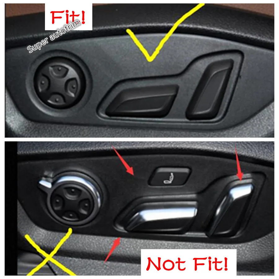 ABS Seat Adjust Knob Control Switch Button Decoration Cover Trim For Audi Q7 2016 2017 2018 2019 Matte Accessories Interior Kit