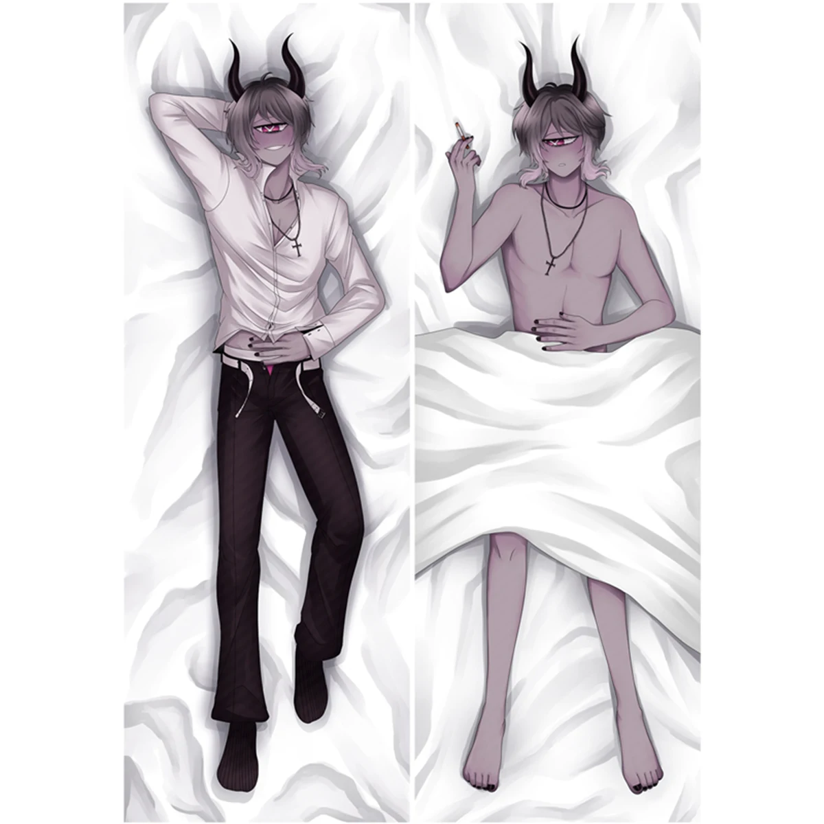 Demon Eye Man Large Dakimakura Cover Anime Fox Male Long Life Size Equal Body Pillow Case Customized Printed Waifu Gift