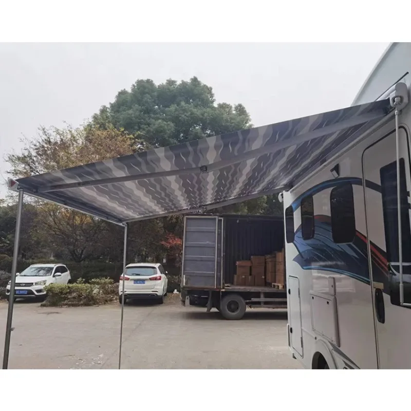 مبيعات المصنع الساخن 6 * 2.5 م مظلة مقطورة معدات التخييم القابلة للسحب مظلات كاملة للقافلة RV