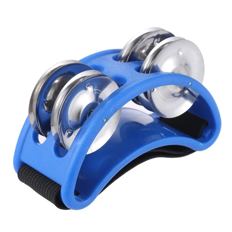 Fuß Shaker Fuß Shaker Percussion Fuß Tamburin Shaker Percussion Drum Set Metall Jingle Musikinstrument Zubehör