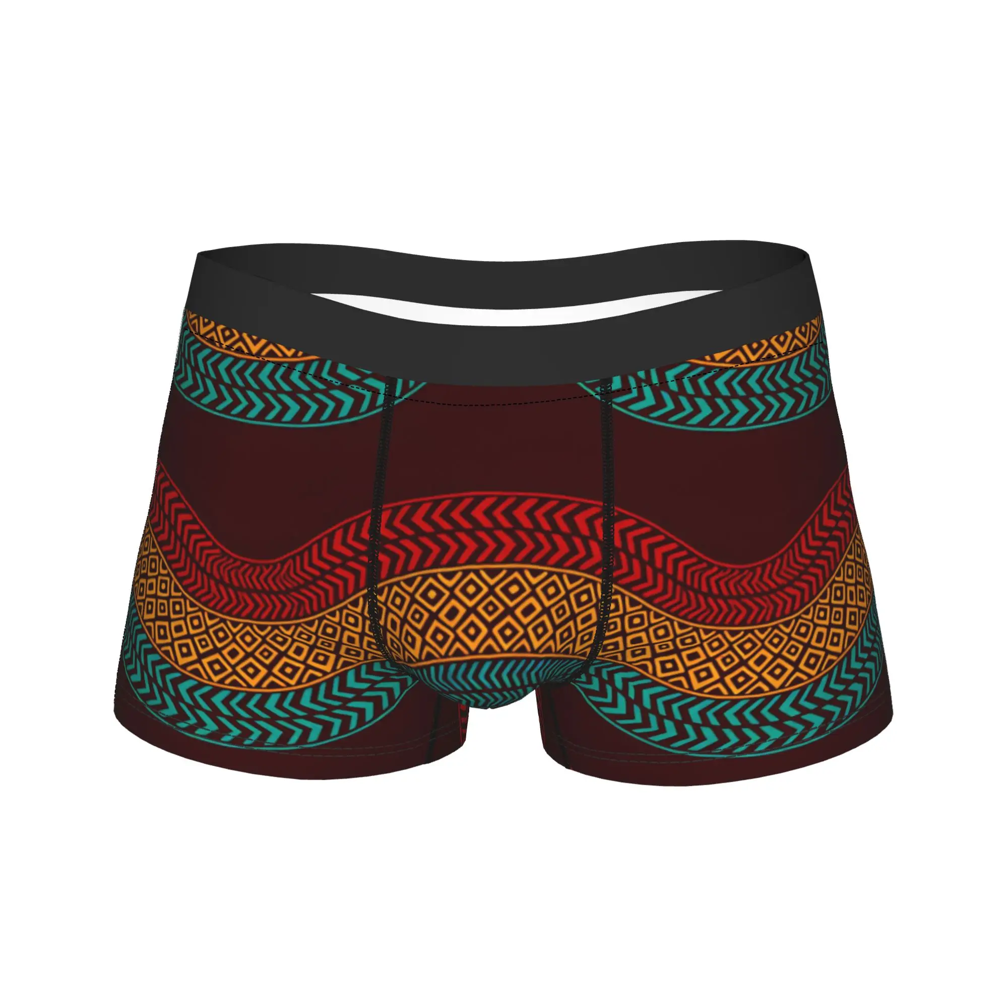 African Tribal Patterns Boxer Brief  Underwear Trenky Men's Breathable Trunk Printing Large Size Underpants