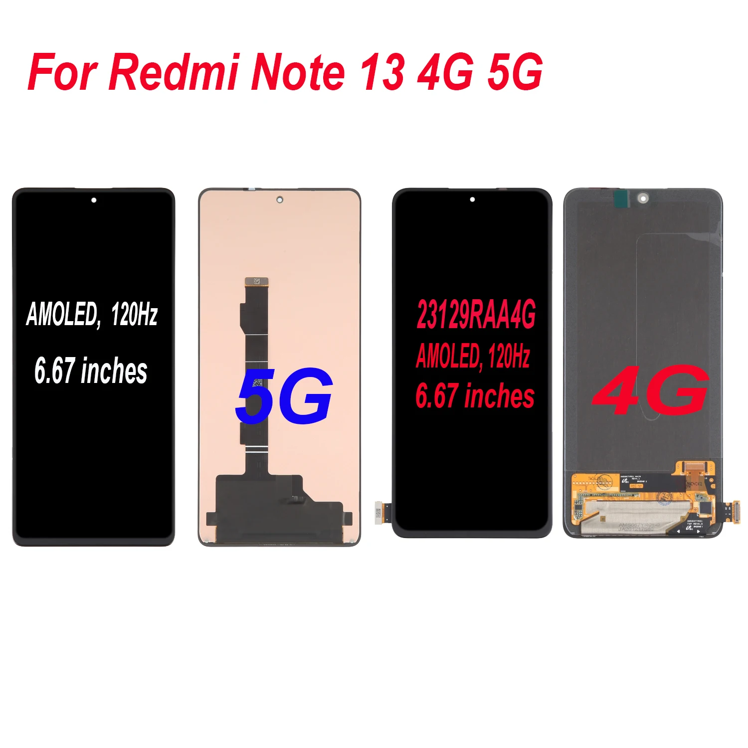 

AMOLED For Xiaomi Redmi Note 13 LCD Display Touch Screen Digitizer Assembly Parts