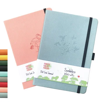 BUKE A5 Size Dotted Journal Drawing Sketchbook-160gsm Paper, Inner Pocket, Numbered 160…