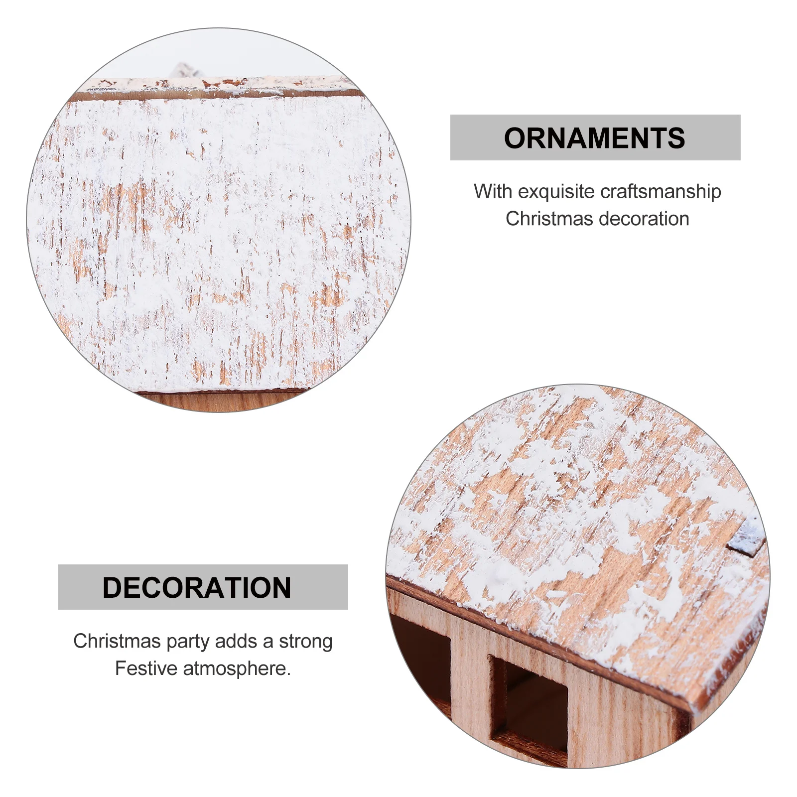 

Christmas Wooden Pendant Luminous Log Cabin Easy to Hang Long Term Use Wooden Ornament Xmas Ornament