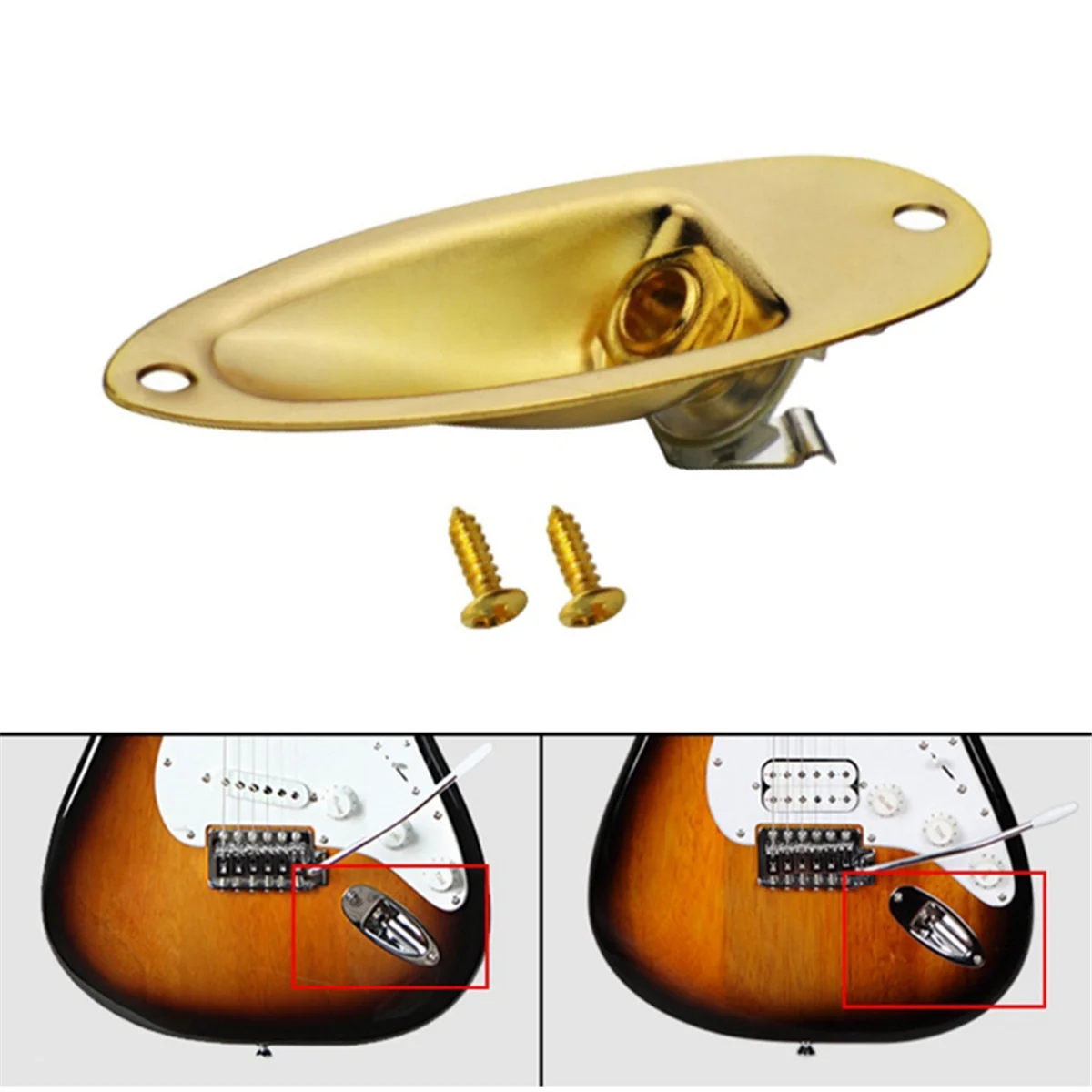 1/4 Inch Guitar Input Jack Plate Socket Output Loaded Parts for Stratocaster Strat ST MONO Electric Guitar Replacement