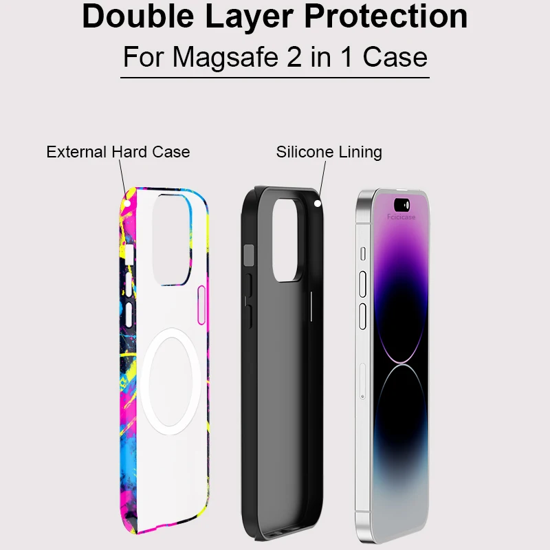 Fcicicase آيفون 16 برو ماكس الملونة الفن اللوحة جراب هاتف ل Magsafe ماتي غطاء آيفون 15 برو ماكس 14 زائد 13 12 11 #3