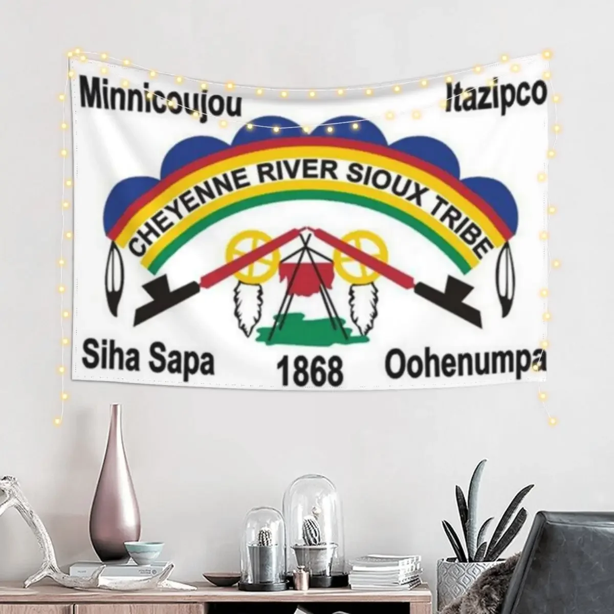 Flag of Cheyenne River Sioux tribe Indian ReservationSouth Dakota USA Tapestry Room Decorations Wall Decorations Tapestry