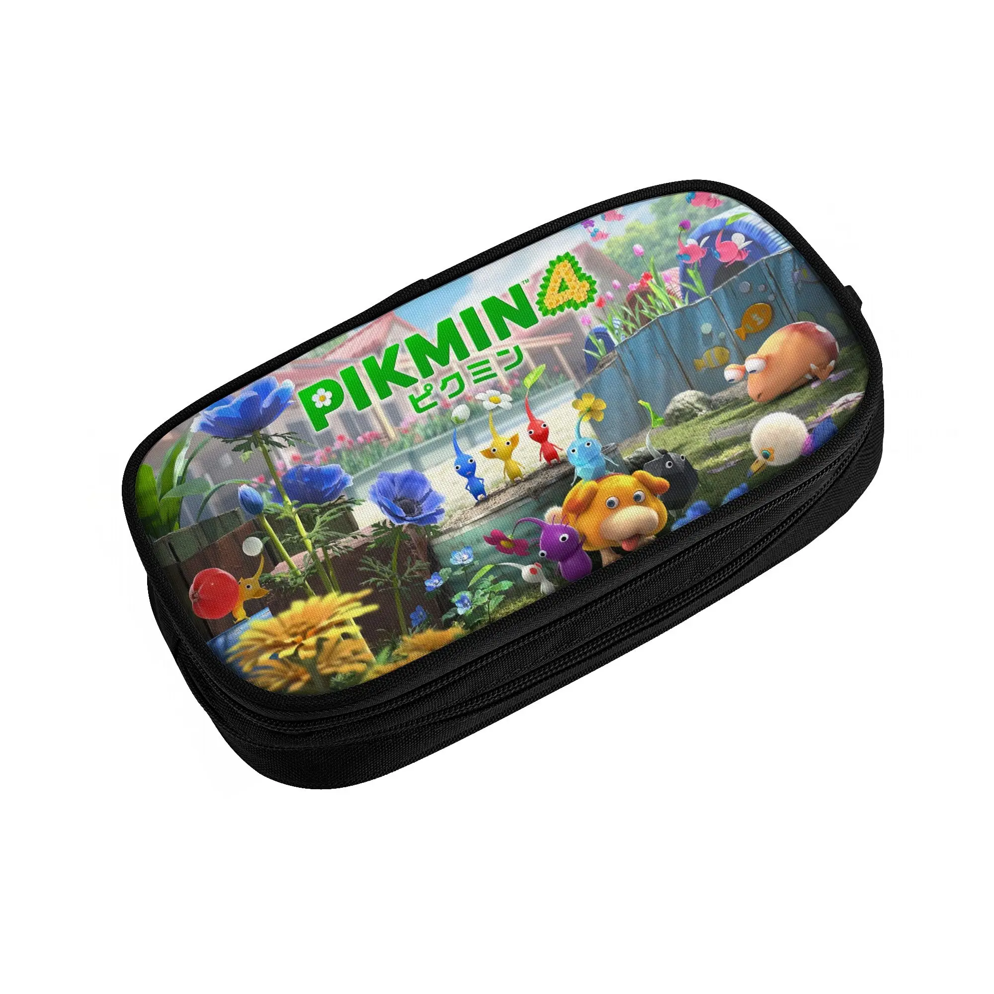 P-Pikmins 4 Pencil Case for Boys Girls Large Capacity Cartoon Strategic Video Games  Pen Bag Box Stationery