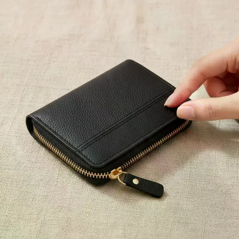 Solid Color PU Leather Small Wallet For Short Simple Women's Purse With Buttons Ultra Thin Credit Card Bag Coin Purse