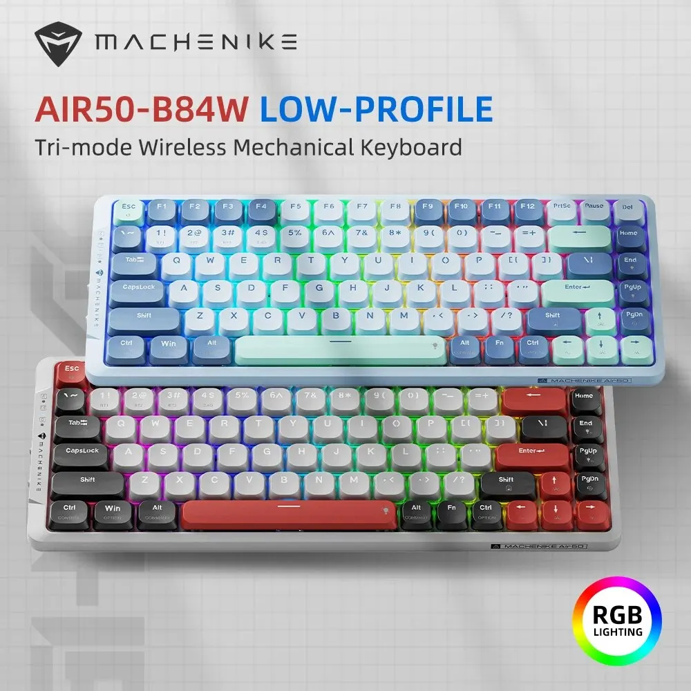 MACHENIKE AIR50 Low-profile Mechanical Keyboard Hot-swap 75% Layout RGB Backlit Tri-mode Productivity Keyboard For Laptop PC