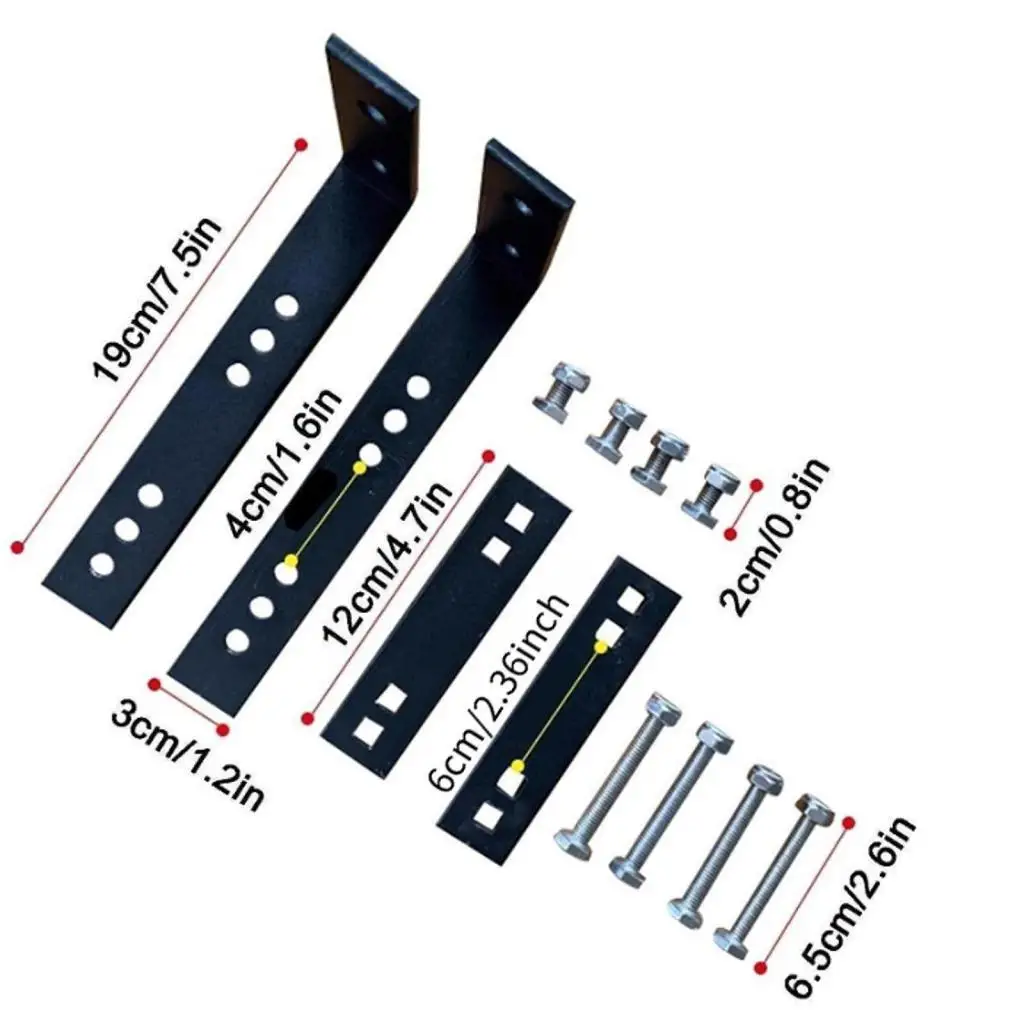 Car Awning Mounting Hardware Bracket Kit with L & i Shape Brackets Multi Hole Design for Side Tent Installation Heavy Duty