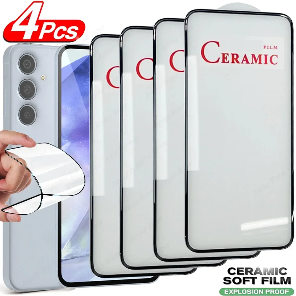4pcs Ceramic Film Screen Protector For Samsung Galaxy A55 A35 A54 A34 A14 A15 A52 A53 5G A25 A12 A13 A32 A51 S20 S21 S23 FE Film