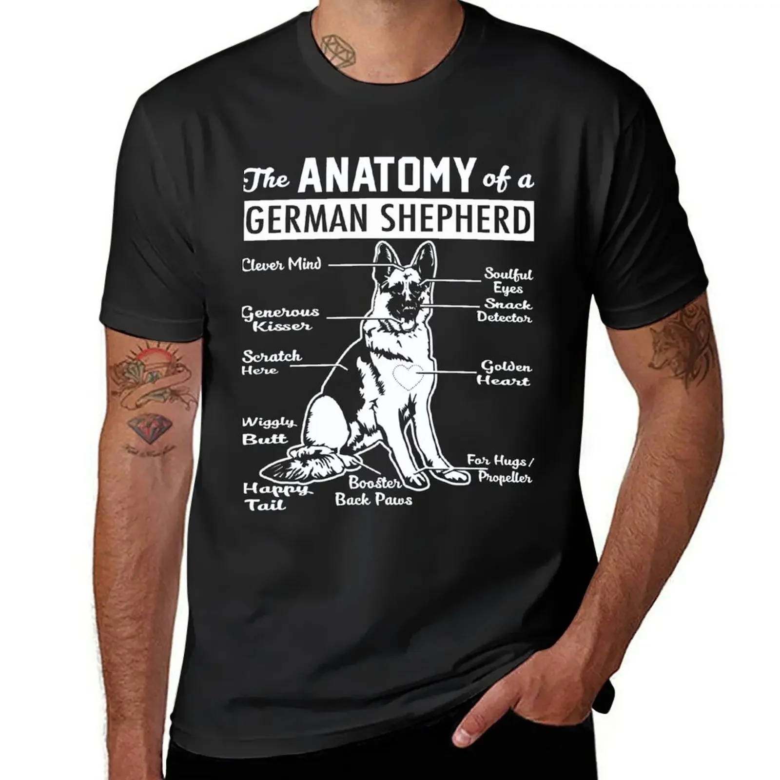 

The Anatomy Of A German Shepherd Shirt T-Shirt custom t shirt cute tops vintage clothes for a boy plain black t shirts men