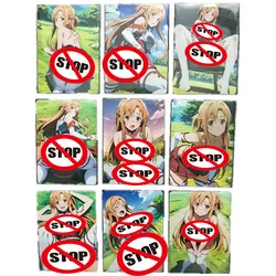 9Pcs/set Homemade Anime Cards Sword Art Online Yuuki Asuna Asuna Nude Sexy Card Classic Game Toy Gift Collection Card DIY