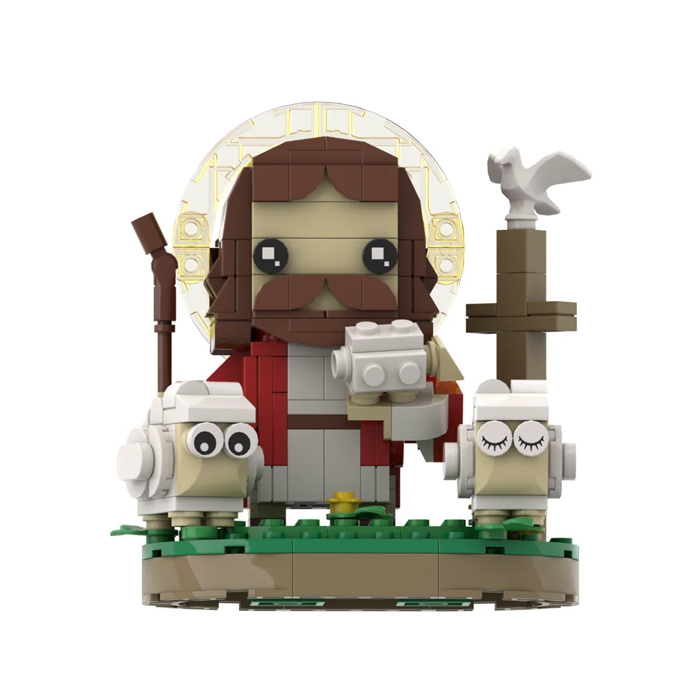 

MOC Christianity God Jesus Shepherd Building Block Model Son of God Jesus Bricks Assemble Toys Kids Creative Educational Gifts