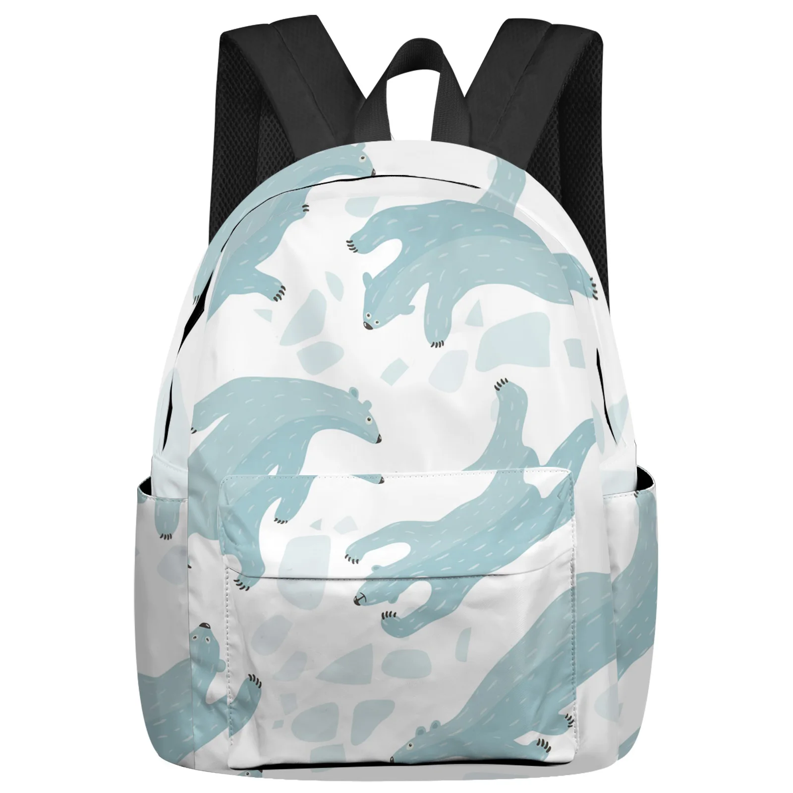 

Polar Bear Swimming Blue Art Feminina Backpacks Teenagers Student School Bags Laptop Backpack Men Women Female Travel Mochila