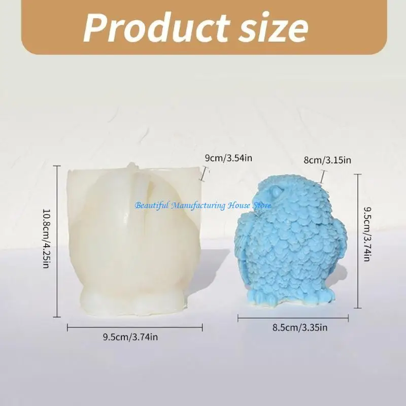 E56A سيليكون قوالب زخرفة قوالب صنع الصابون الدائمة البومة شكل قالب شمع نسيج السيليكون مناسبة للديكور المنزل #6