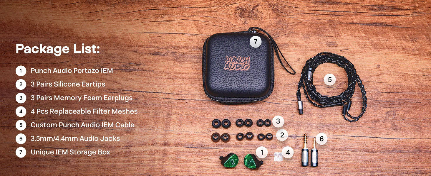 Vorbestellung: Linsoul Punch Audio Portazo 1DD + 2 Planar-Treiber IEM-Kopfhörer mit kraftvollem Bass und ultra-klaren Höhen – Detail 8
