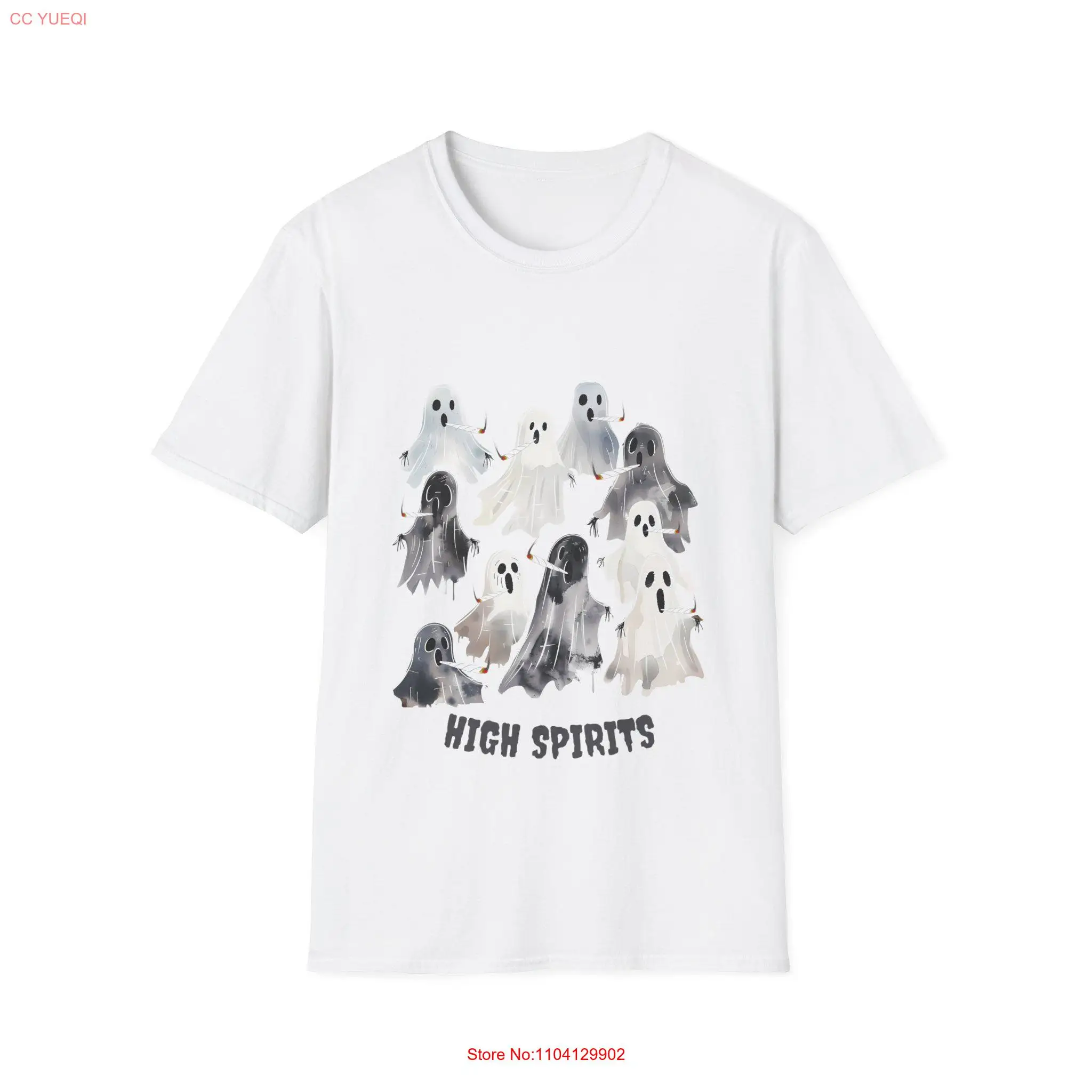 

Духовная футболка Ghostly High Spirits Сверхъестественное Паранормальная одежда Haunting Ghost Ghosts с длинными или короткими рукавами