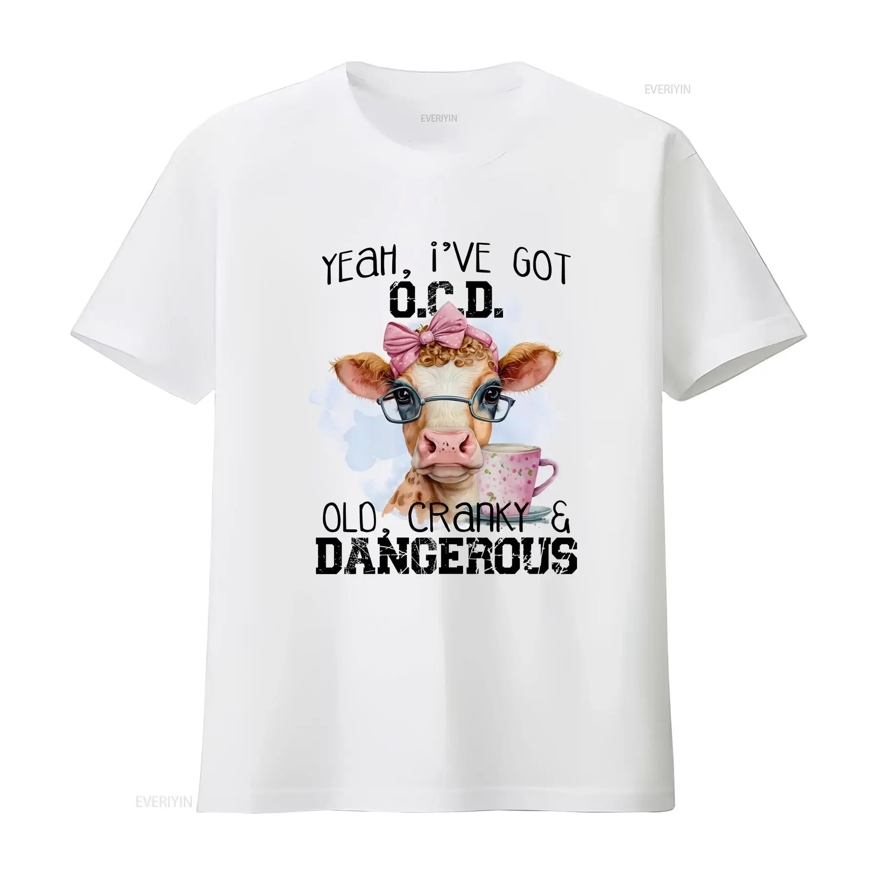 Yeah I Got OCD Old Cranky And Dangerous Ladies T Shirt Sizes Small 2XL vintage Washed Breathable fashion Slightly homme