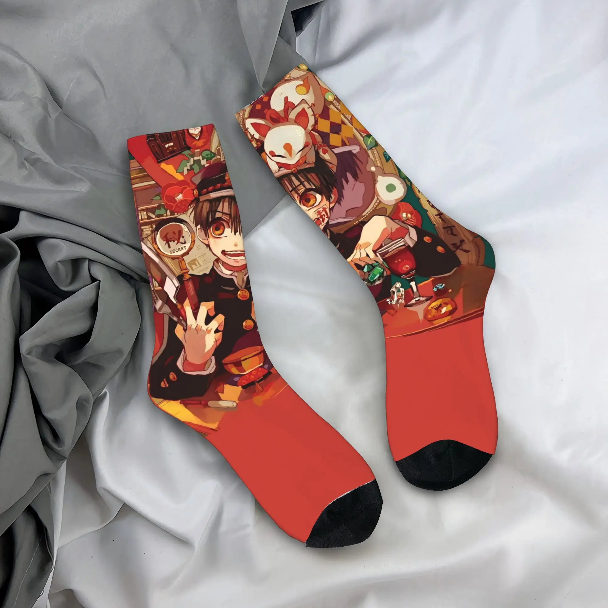 

Носки для пар Hanako Kun, японские милые чулки, противоскользящие качественные носки, осенние винтажные носки для бега с принтом