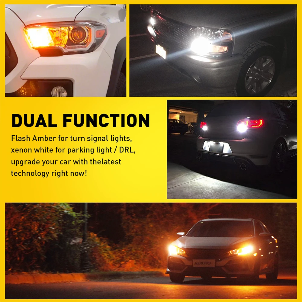 AUXITO 2Pcs T20 7443 W21/5W LED Canbus Reverse Lights 7440 W21W WY21W Bulb For Toyota Corolla Camry BMW Tail Turn Signal Lights
