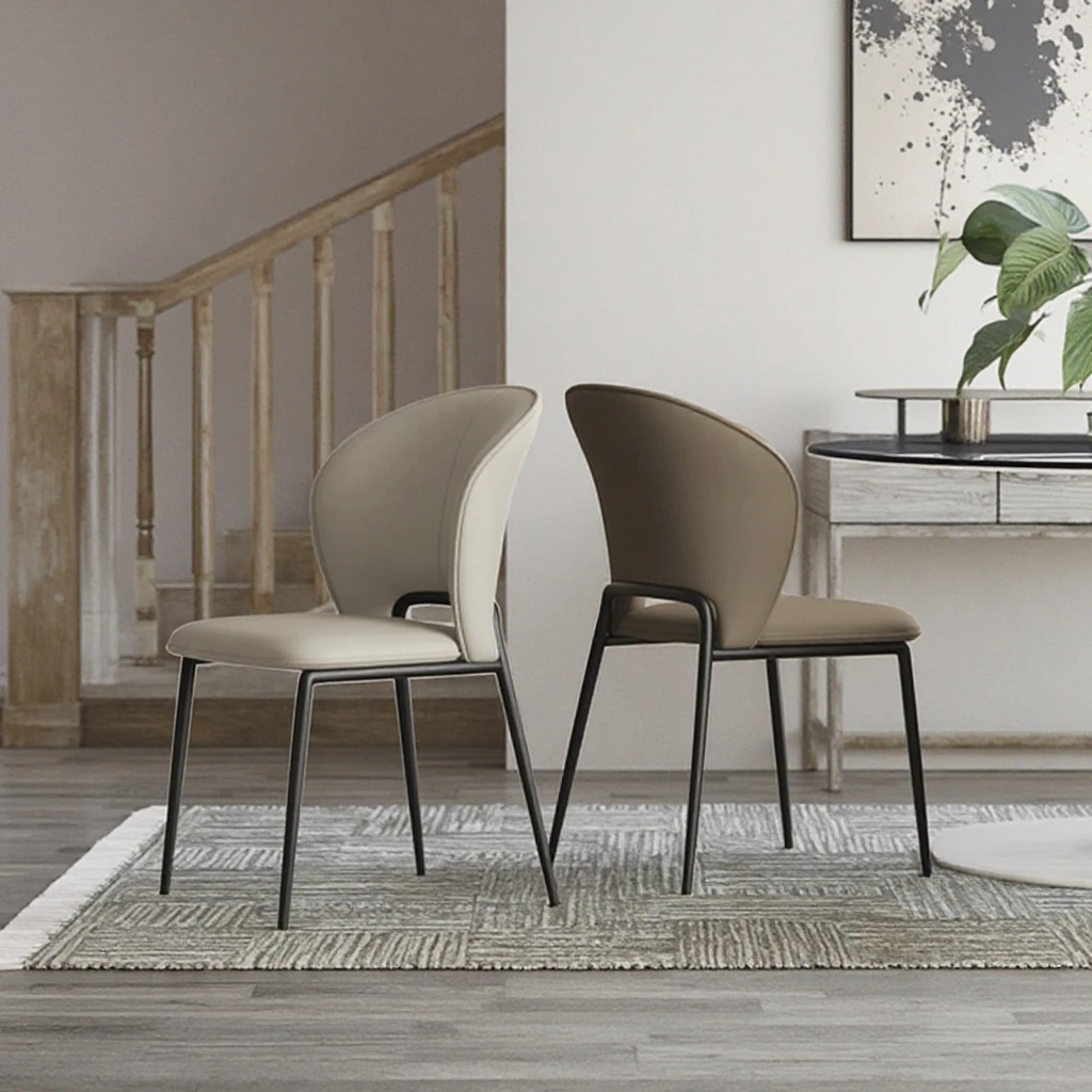 

Cream Style Dining Chair for Home Use, Italian Style Light Luxury, Minimalist High-end Feel, Italian Style Chair for Home Use