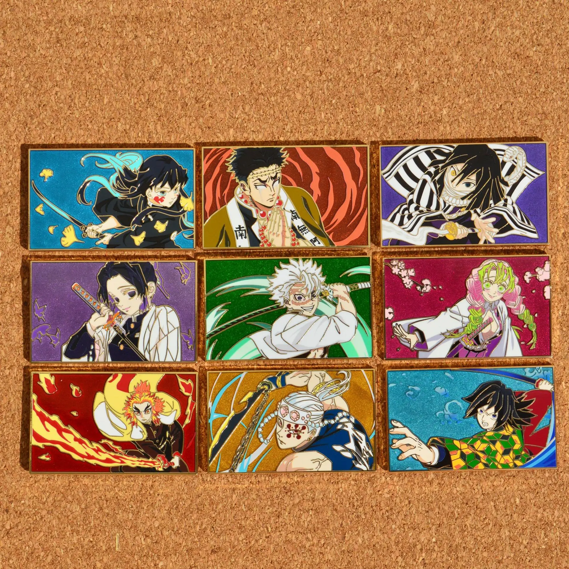 Anime Demon Slayer Hashira Pins Kimetsu No Yaiba Badges Japanese Manga Brooches for Bag Backpack Clothing Lapel Cosplay Toy Gift