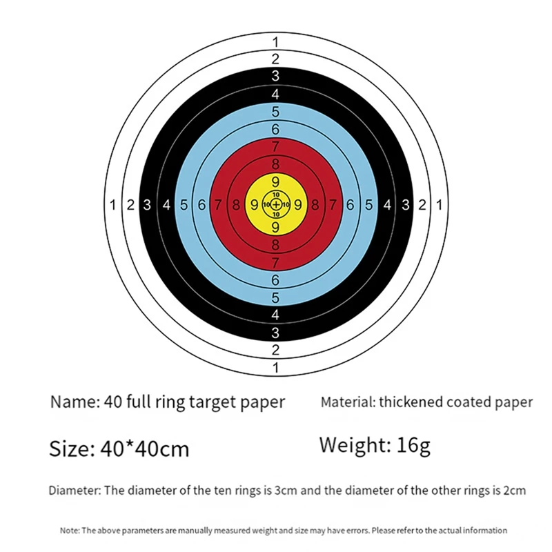 Full Ring Target Paper Archery Hall Competition Recurve Bow Compound Pulley Bow Archery Coated Paper