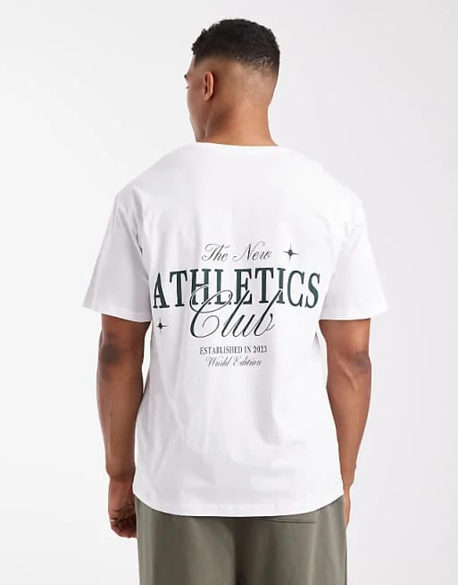 JJ Rebel Back Graphic T-shirt in White High-end Luxury Unisex Style Both of Men and Women