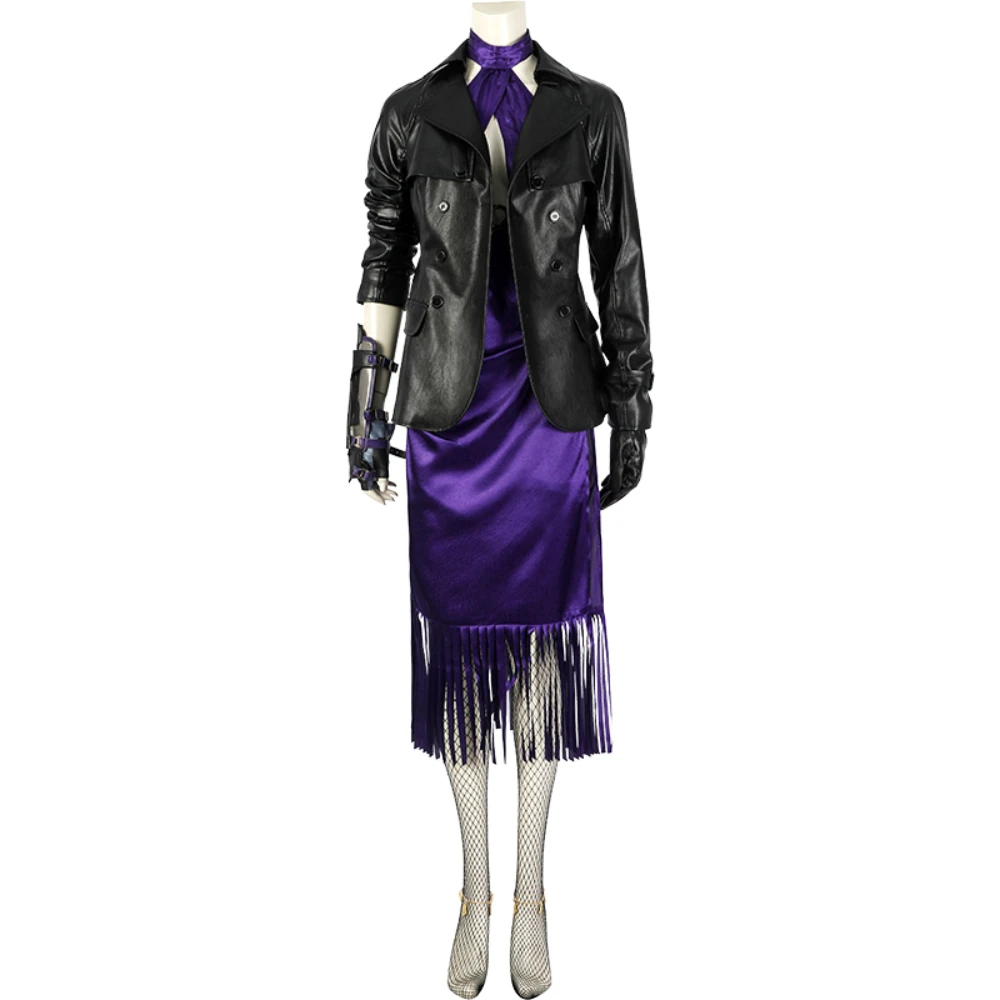 Gioco di combattimento Cosplay Nina Williams Costume vestito Sexy cappotto donna vestito da battaglia con accessori Set completo costumi di Halloween