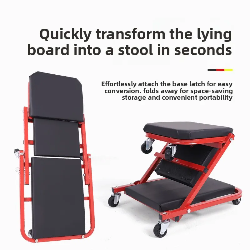 Thickened multi-functional folding dual-purpose repair stool, repair lying board repair work stool