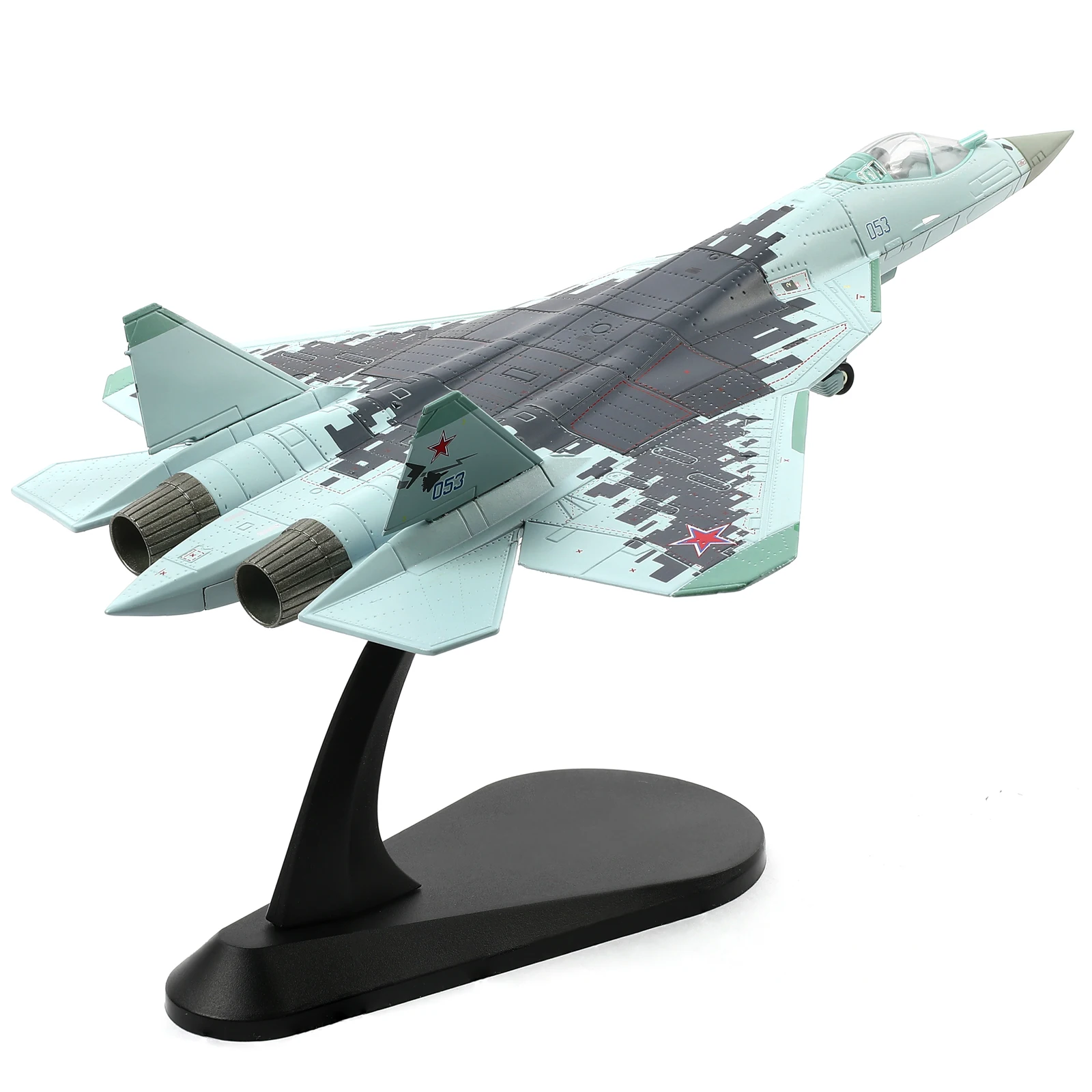 SU57 digital camouflage fighter jet model 1:100 die-cast metal military aircraft aircraft collection gift