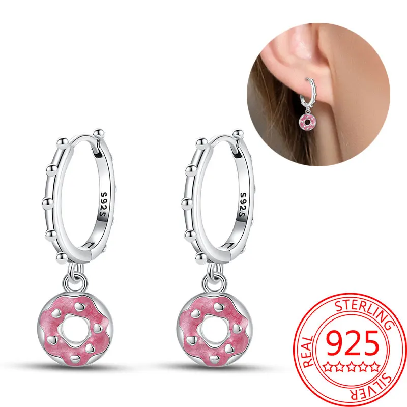 NONE Heißer Verkauf Biene Ohrringe Für Mädchen Schöne Gelb Schwarz Tanzen Biene Glücklich S925 Creolen Geburtstag Geschenk Silber Schmuck 6