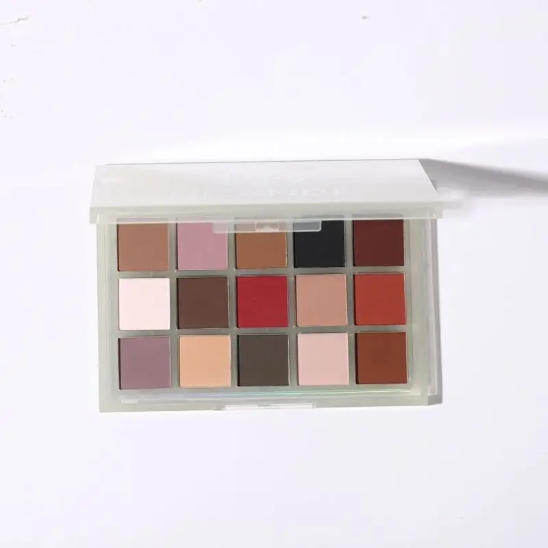 Ucanbe Palette di ombretti a 15 colori Dark Clay Full Matte Autunno Inverno Terroso Cacao Rosso Marrone Serie Trucco affumicato leggero quotidiano