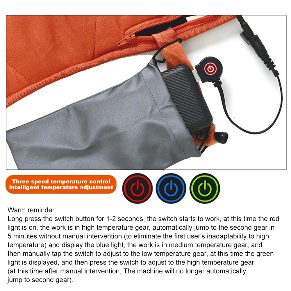 USB Heating Sleeping Mat Outdoor Electric Heating Pads 3-Level Adjustable Camping Tent Sleeping Mattress Thermal pad Foot Warmer