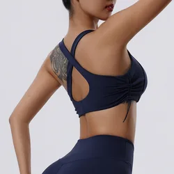 Women Gather Together Yoga Bra Back Cross Running Fitness Sport Crop Tank Top Physical Exercise Pilates Dance Gym Clothes