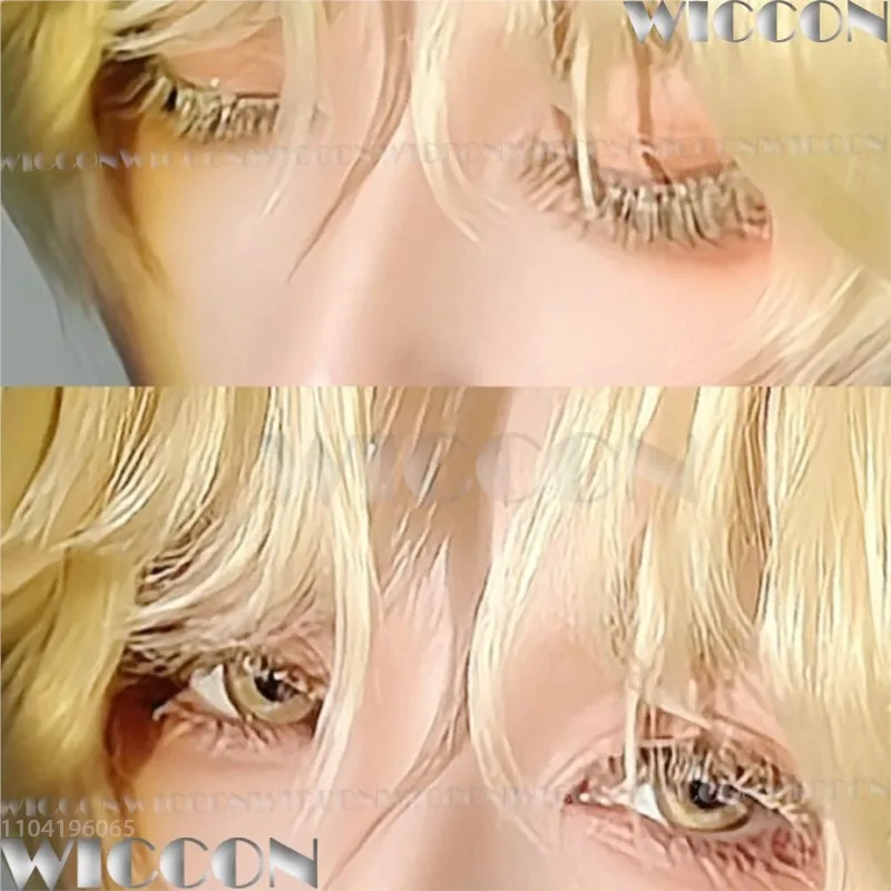 Luca Luka Alien Stage Cosplay Prop Curly Blonde Wig Lashes Set Blink Gone Ruler of My Heart Man Cos Party Holloween Customized — zdjęcie 6
