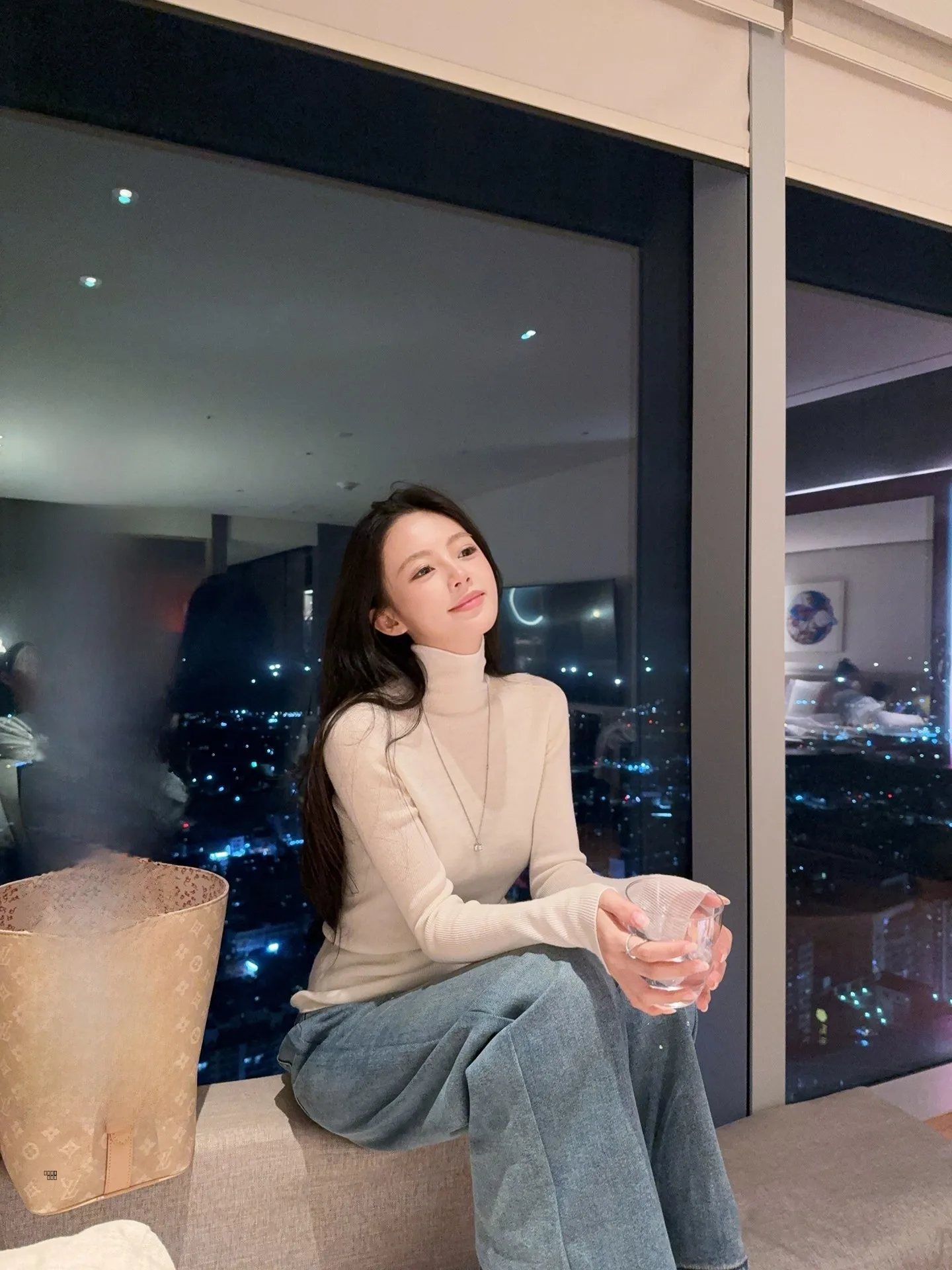 

Women's 48-Strand New Zealand Wool Knitwear Slim Fit hine Waable Winter Sl Inteated Versatile Knitted Top