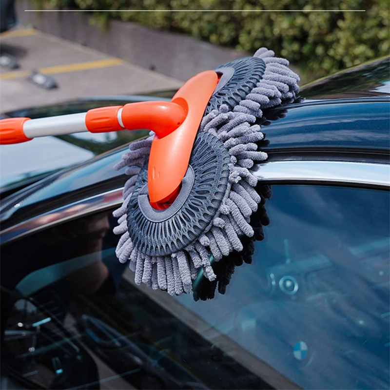 Leben Rotary Car Wash Mop, einziehbare weiche Bürste schadet dem Auto nicht, langer Griff, einziehbare Autowaschbürste, Autoreinigungswerkzeuge