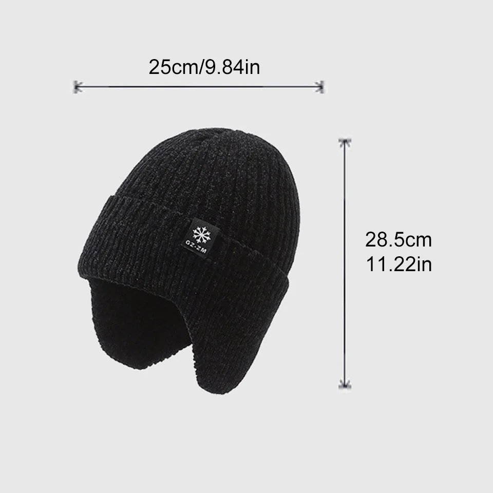 LOOGDEEL Winter Outdoor Fleece Hat Men Women Motorcycles Warmth Ear Protection Thick Knitted Cycling Cap Windproof Headwear