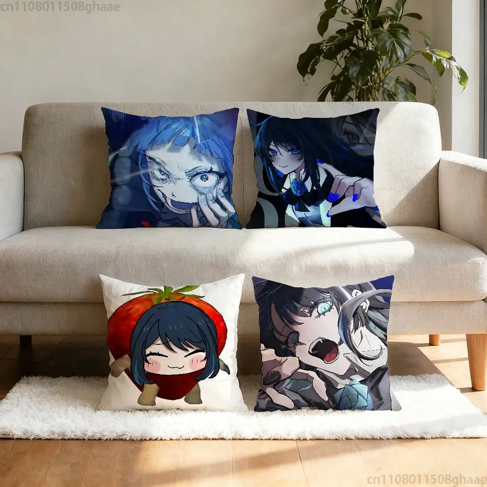 

Ado Kyogen X Uta Pillow Case Anti-dustmite Pillowcase Invisible zipper silky short plush Sofa cushion cover