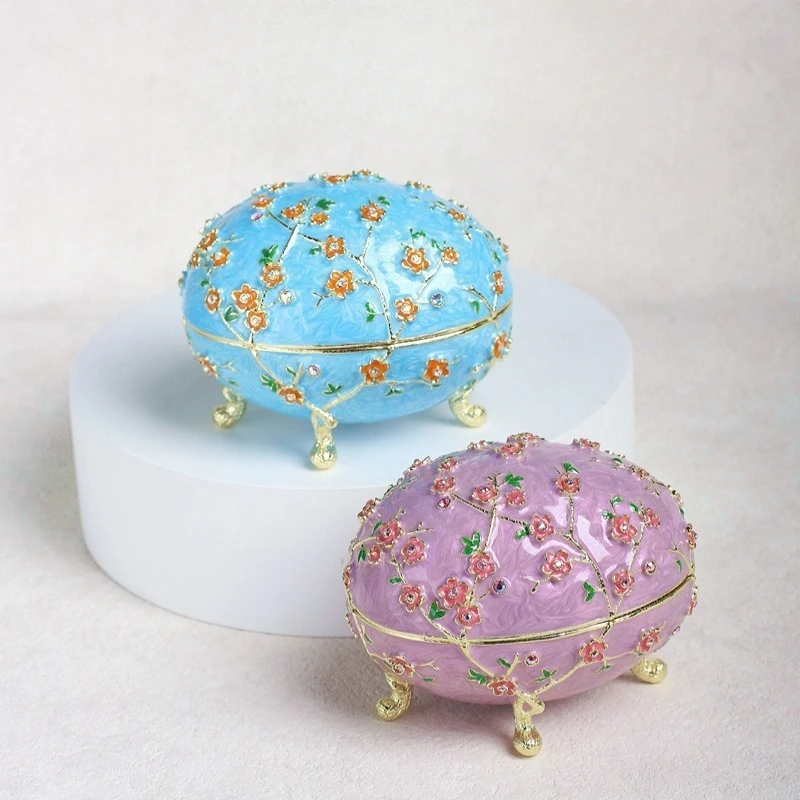 New enamel jewelry boxes, Russian Easter eggs, Easter eggs, European creative metal ornaments, home decor