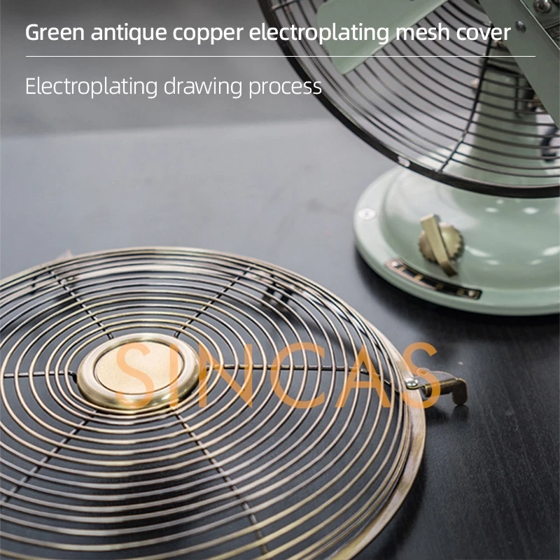 Vintage Metal Desk Oscillating Fan 8-Inch Retro Classic Antique Space-Saving Table Detachable Fan for Home Office Study Desktop